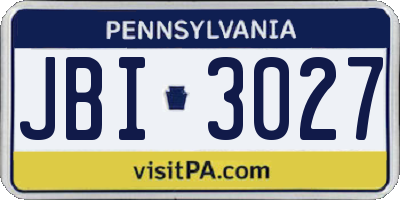 PA license plate JBI3027