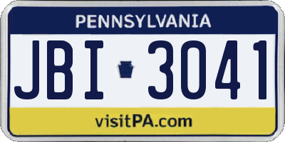 PA license plate JBI3041