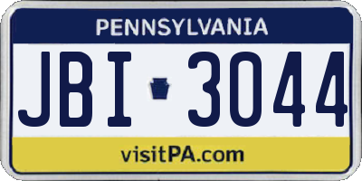 PA license plate JBI3044