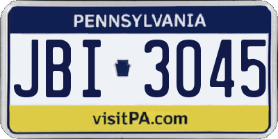 PA license plate JBI3045