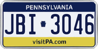 PA license plate JBI3046