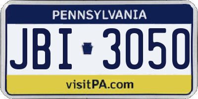 PA license plate JBI3050