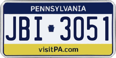 PA license plate JBI3051