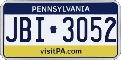 PA license plate JBI3052