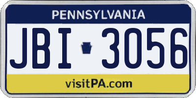 PA license plate JBI3056