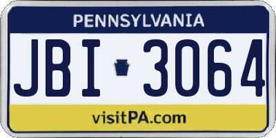 PA license plate JBI3064