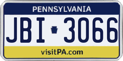 PA license plate JBI3066