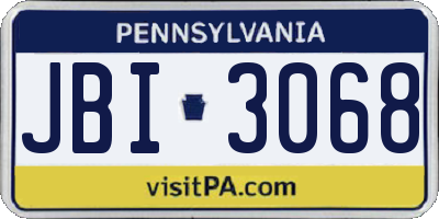 PA license plate JBI3068