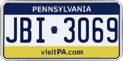 PA license plate JBI3069