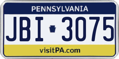 PA license plate JBI3075