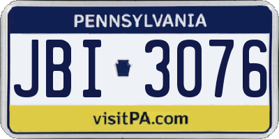 PA license plate JBI3076