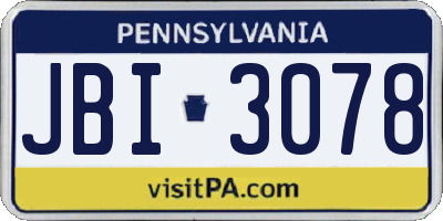 PA license plate JBI3078