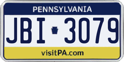 PA license plate JBI3079