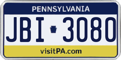 PA license plate JBI3080