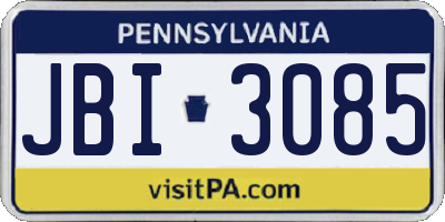 PA license plate JBI3085