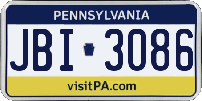 PA license plate JBI3086