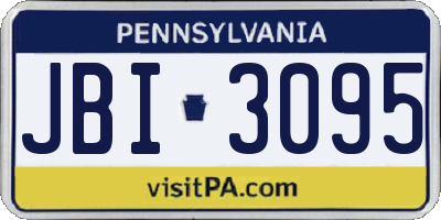 PA license plate JBI3095