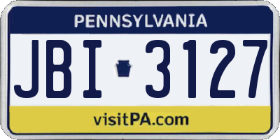 PA license plate JBI3127