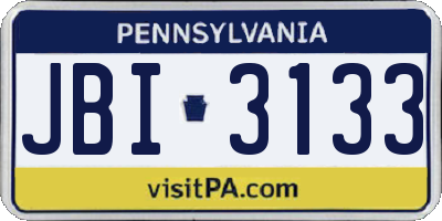 PA license plate JBI3133