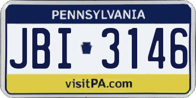 PA license plate JBI3146