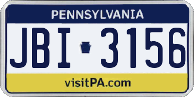 PA license plate JBI3156