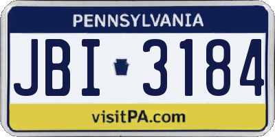 PA license plate JBI3184