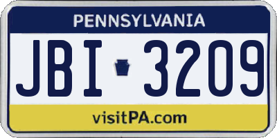 PA license plate JBI3209