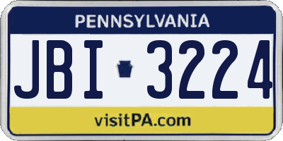PA license plate JBI3224