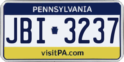 PA license plate JBI3237