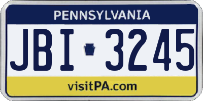 PA license plate JBI3245