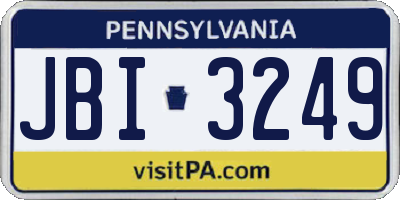 PA license plate JBI3249
