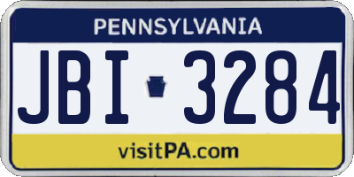 PA license plate JBI3284