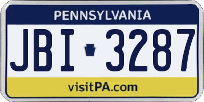 PA license plate JBI3287
