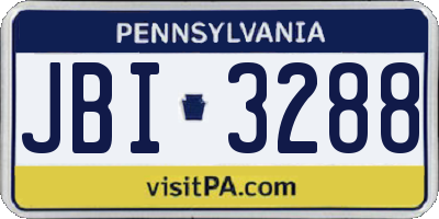 PA license plate JBI3288