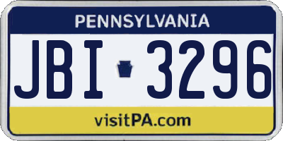 PA license plate JBI3296