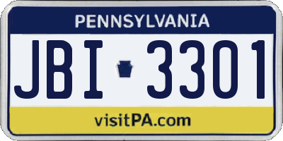 PA license plate JBI3301