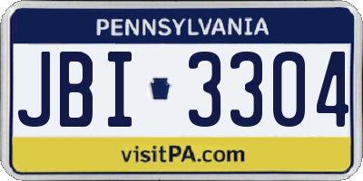 PA license plate JBI3304