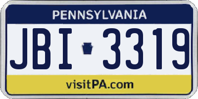 PA license plate JBI3319