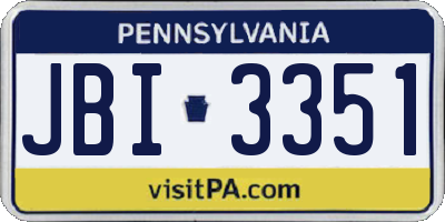 PA license plate JBI3351