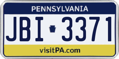 PA license plate JBI3371