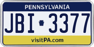 PA license plate JBI3377