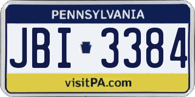 PA license plate JBI3384
