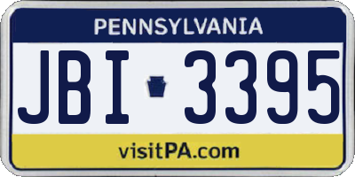 PA license plate JBI3395