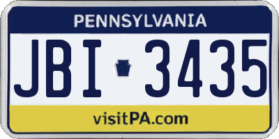 PA license plate JBI3435