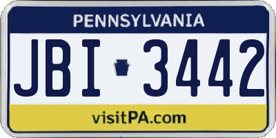 PA license plate JBI3442