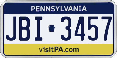 PA license plate JBI3457