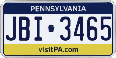 PA license plate JBI3465