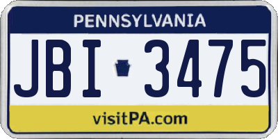 PA license plate JBI3475