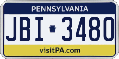 PA license plate JBI3480