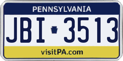 PA license plate JBI3513